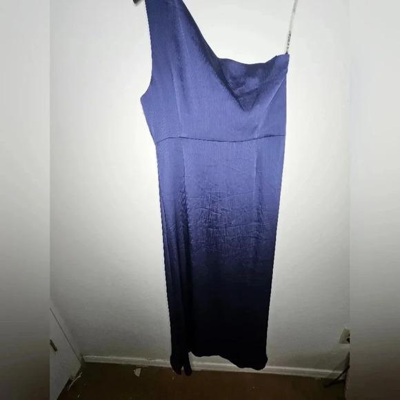 SACHIN & BABI  Chlesea One- Shoulder Gown in Deep Cobalt , Missing Bow - Picture 2 of 7